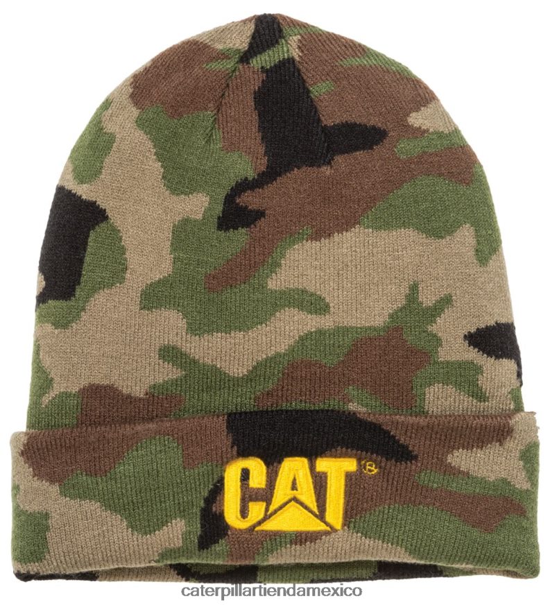 hombres gorro con puños de la marca registrada Caterpillar camuflaje del bosque ZXJB4H251 | sombrero
