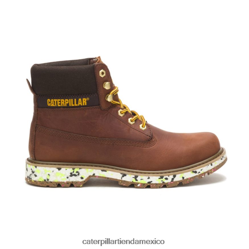 hombres bota colorada Caterpillar cuero marron ZXJB4H192 | botas casuales