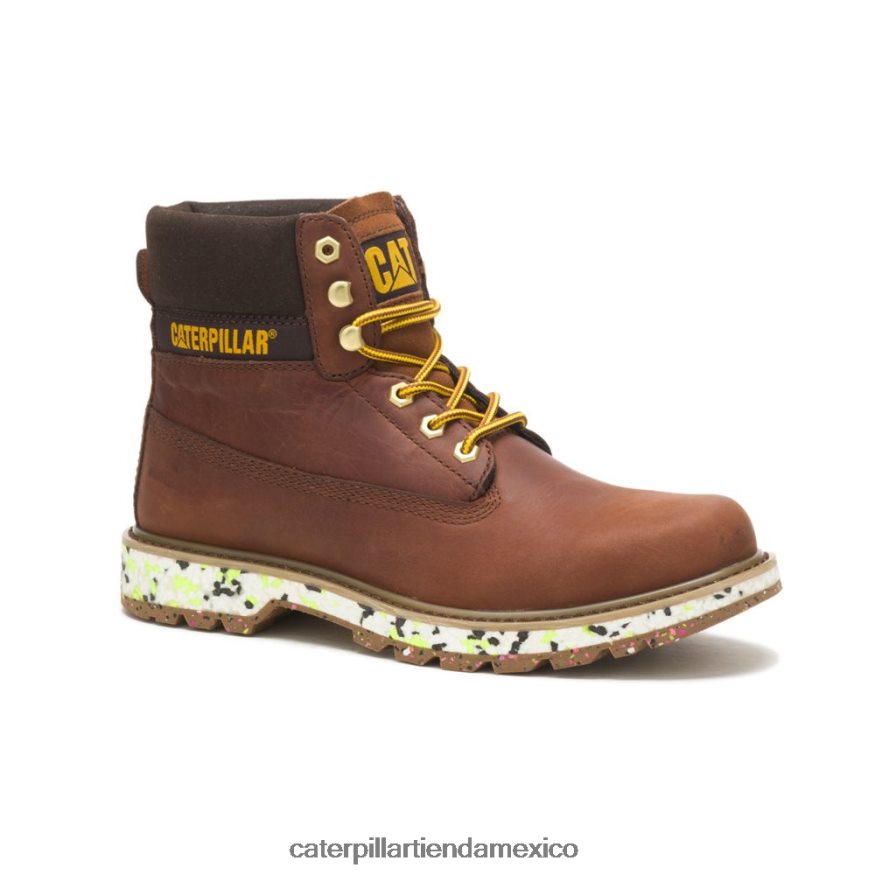hombres bota colorada Caterpillar cuero marron ZXJB4H192 | botas casuales