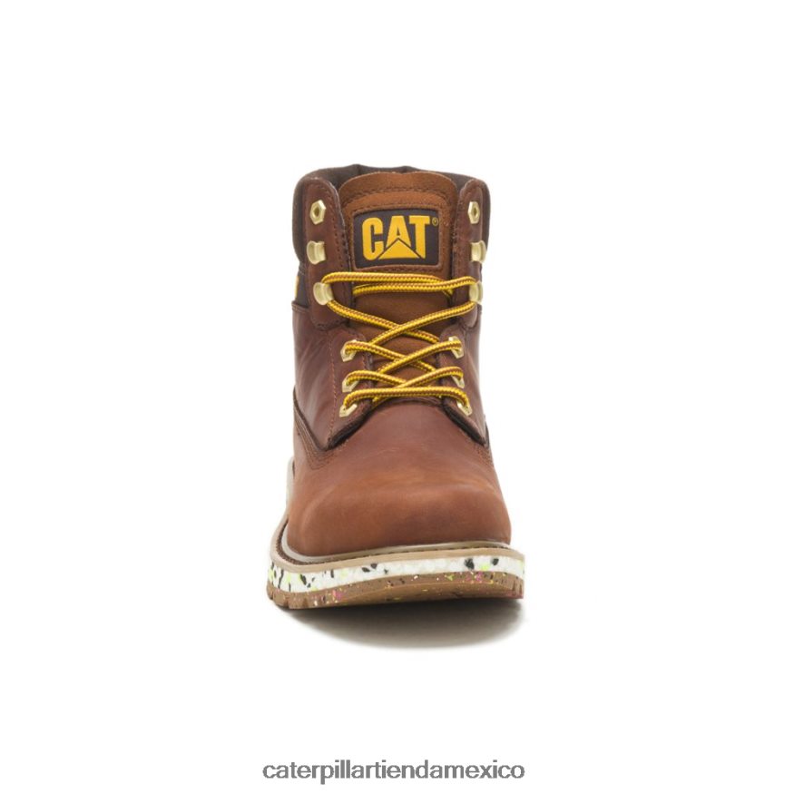hombres bota colorada Caterpillar cuero marron ZXJB4H192 | botas casuales