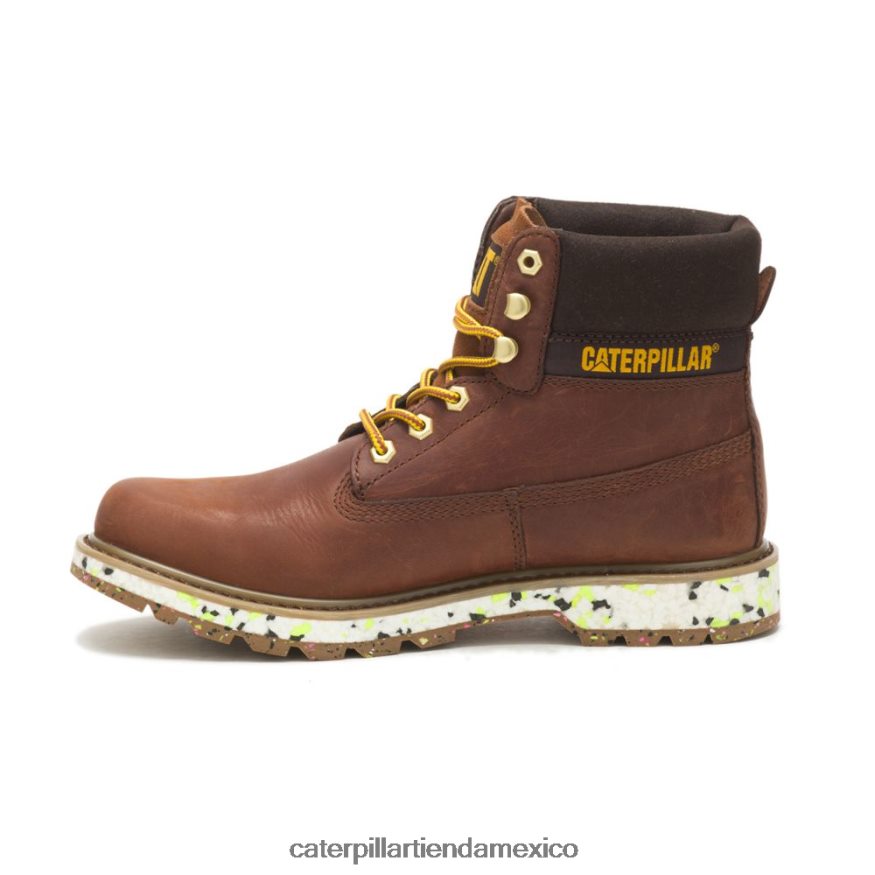 hombres bota colorada Caterpillar cuero marron ZXJB4H192 | botas casuales