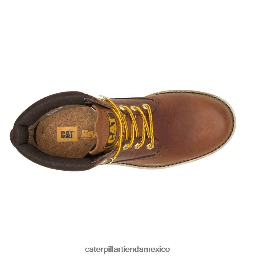 hombres bota colorada Caterpillar cuero marron ZXJB4H192 | botas casuales