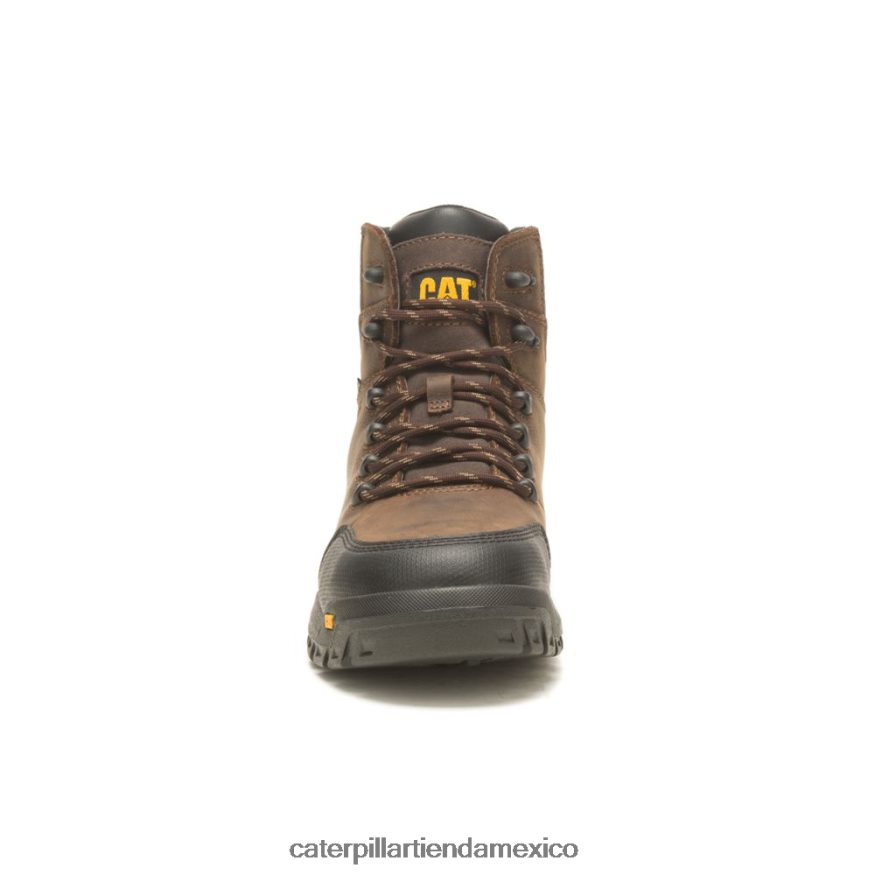 hombres Bota de trabajo con puntera de material compuesto resistente al agua y reabsorción Caterpillar sello marrón ZXJB4H49 | botas de trabajo
