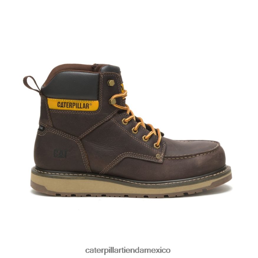 hombres bota de trabajo calibrada con punta de acero Caterpillar cuero marron ZXJB4H51 | botas de trabajo