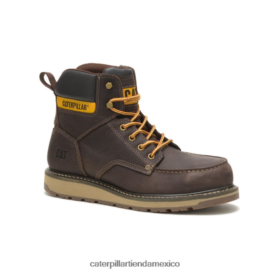 hombres bota de trabajo calibrada con punta de acero Caterpillar cuero marron ZXJB4H51 | botas de trabajo