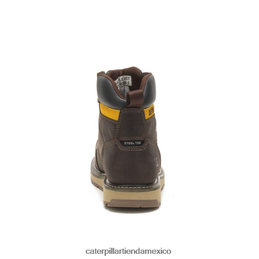 hombres bota de trabajo calibrada con punta de acero Caterpillar cuero marron ZXJB4H51 | botas de trabajo