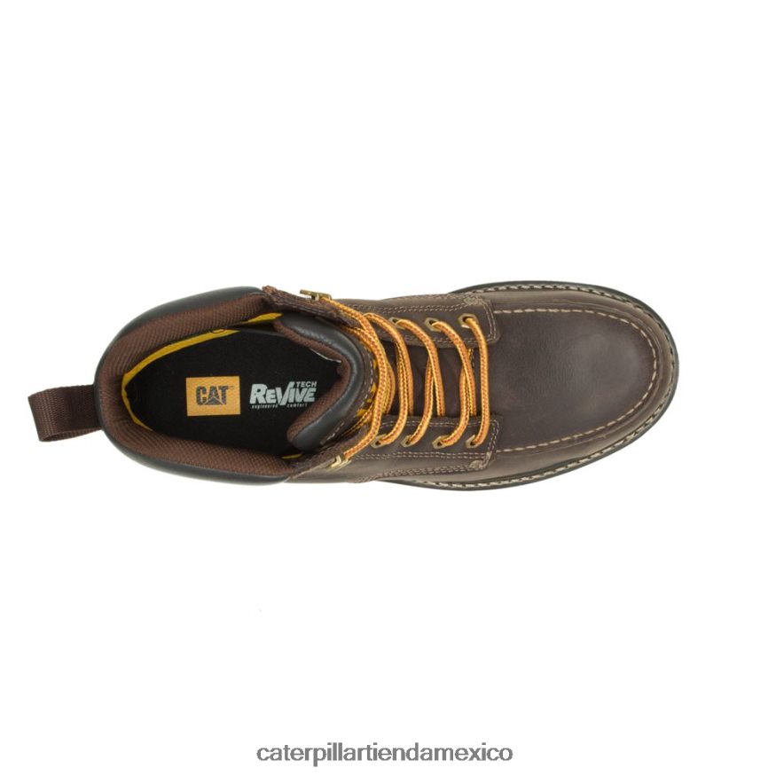 hombres bota de trabajo calibrada con punta de acero Caterpillar cuero marron ZXJB4H51 | botas de trabajo