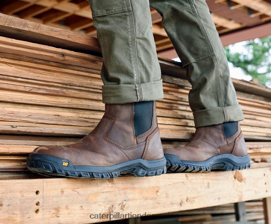 hombres bota de trabajo con punta de acero con distancia entre ejes Caterpillar arcilla ZXJB4H25 | botas de trabajo