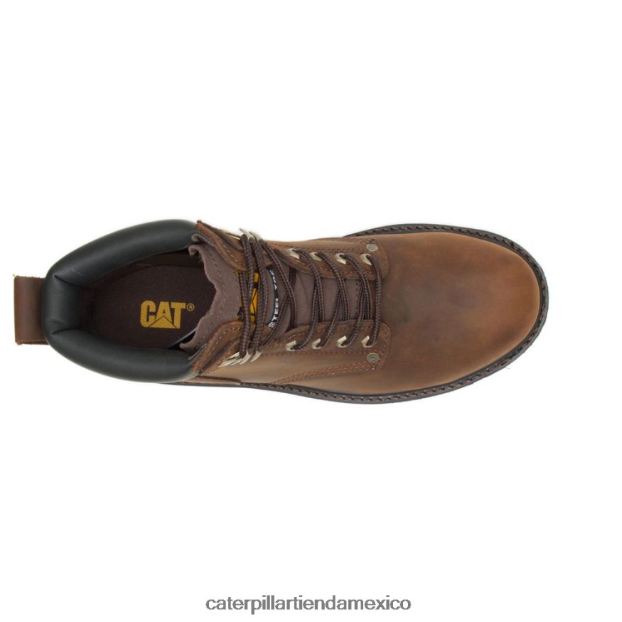 hombres bota de trabajo con punta de acero para segundo turno Caterpillar marron oscuro ZXJB4H16 | botas de trabajo