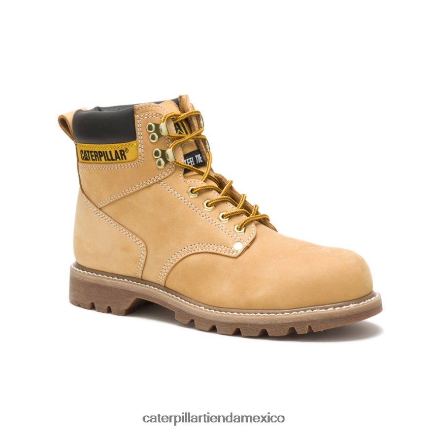 hombres bota de trabajo con punta de acero para segundo turno Caterpillar nubuck miel ZXJB4H18 | botas de trabajo