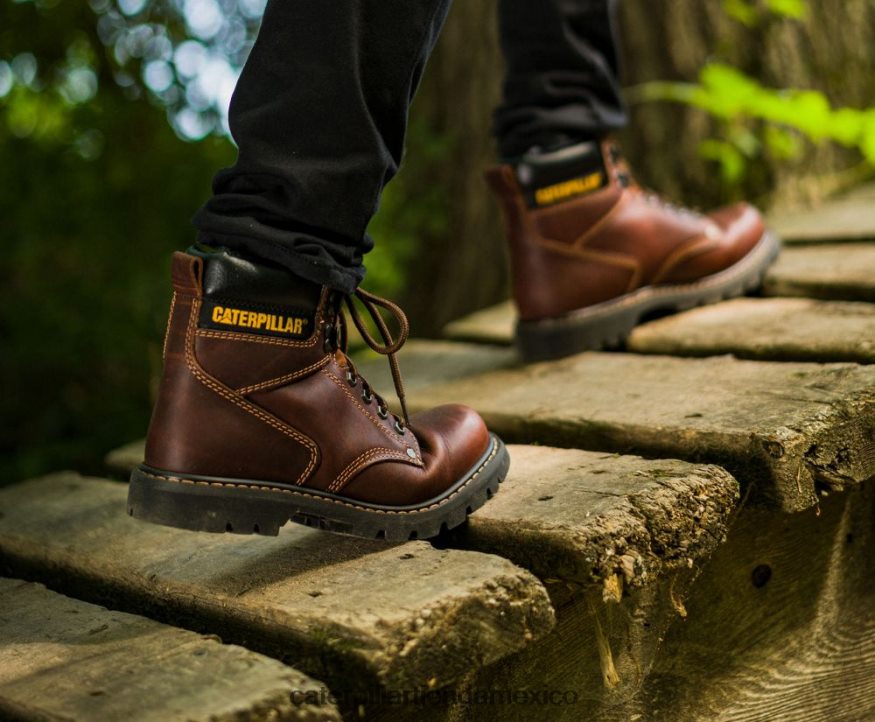 hombres bota de trabajo con punta de acero para segundo turno Caterpillar nubuck miel ZXJB4H18 | botas de trabajo