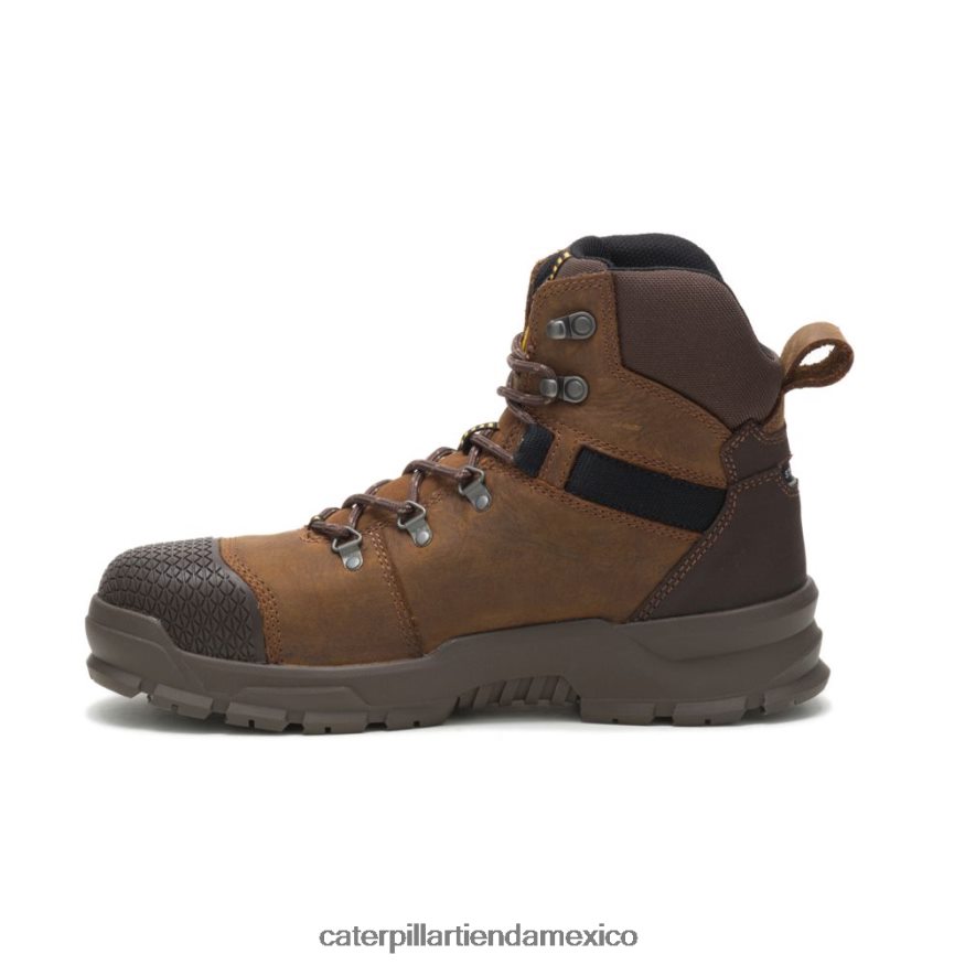 hombres bota de trabajo impermeable con punta de acero Caterpillar X Accomplice marrón de verdad ZXJB4H20 | botas de trabajo