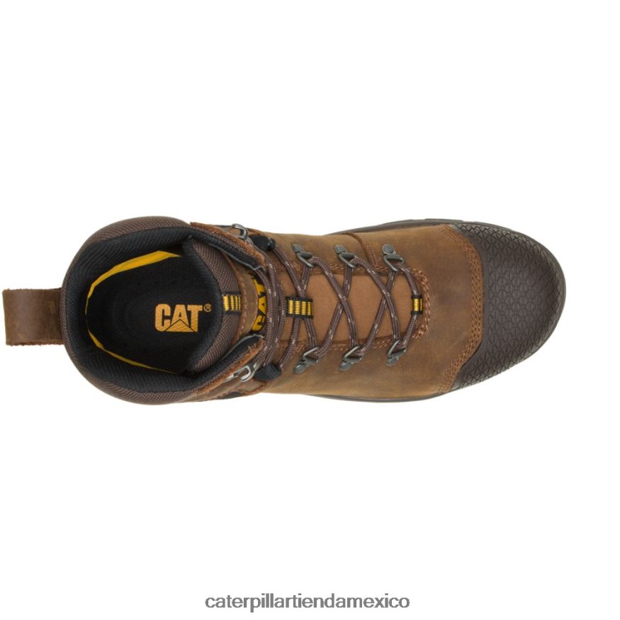 hombres bota de trabajo impermeable con punta de acero Caterpillar X Accomplice marrón de verdad ZXJB4H20 | botas de trabajo