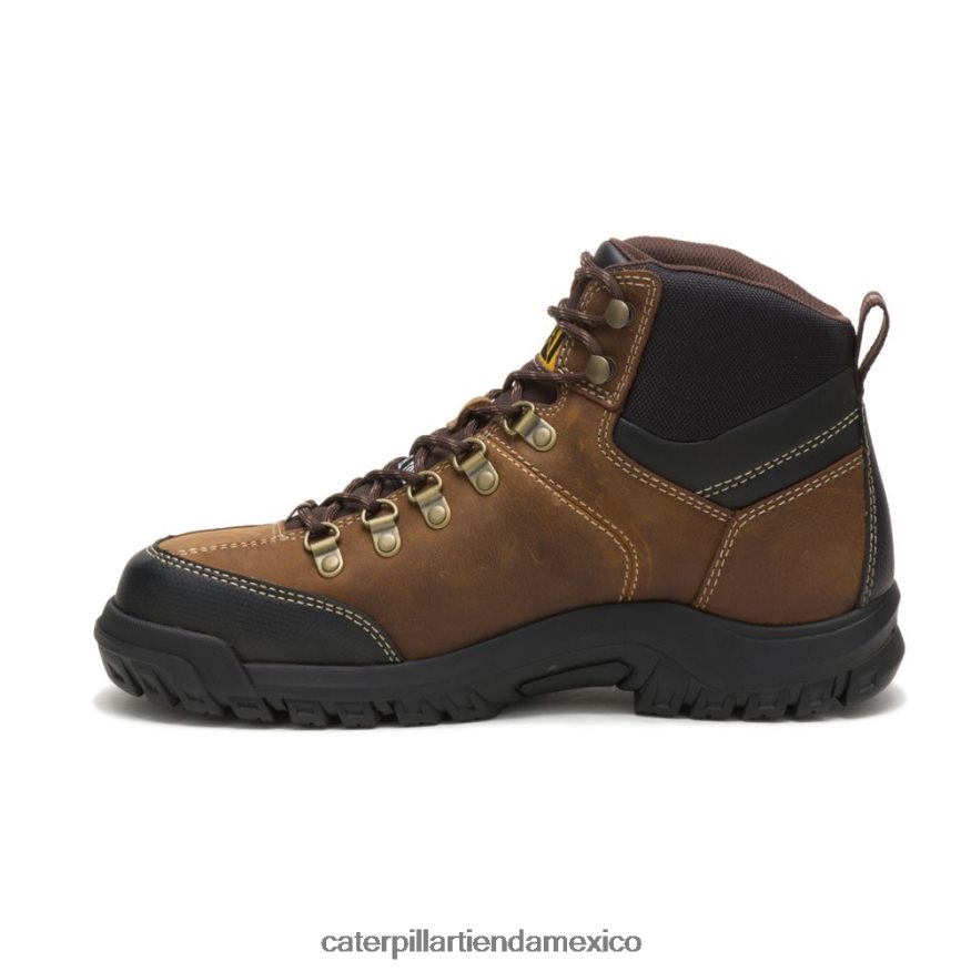 hombres bota de trabajo impermeable con punta de acero de umbral Caterpillar marrón de verdad ZXJB4H11 | botas de trabajo