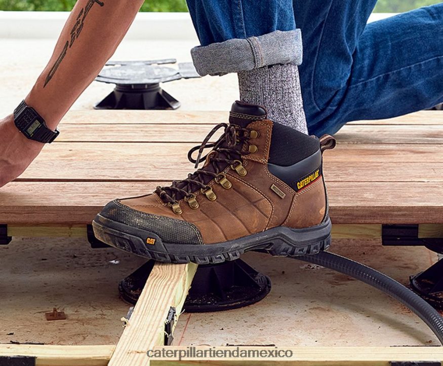 hombres bota de trabajo impermeable de umbral Caterpillar negro ZXJB4H9 | botas de trabajo