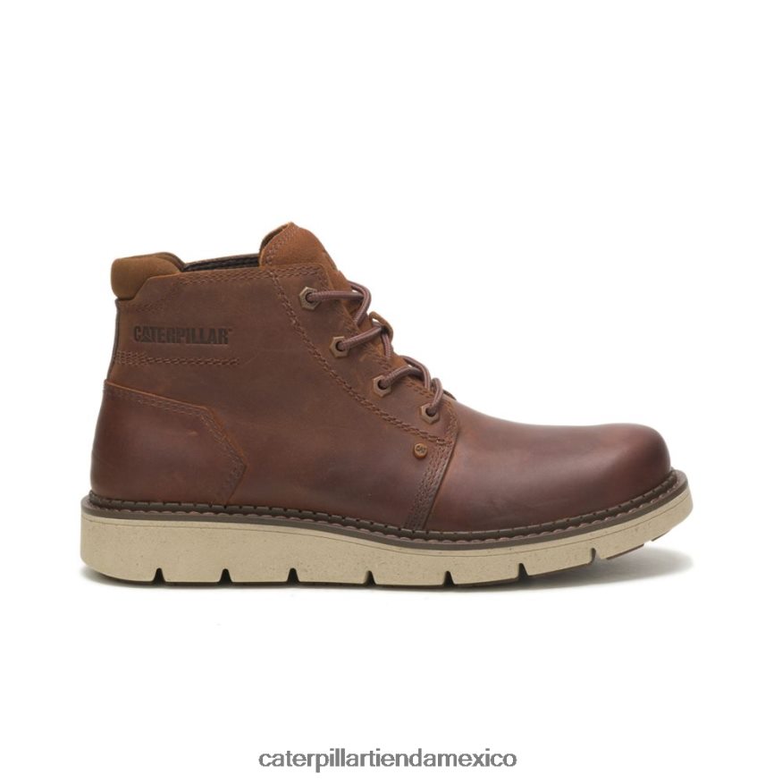 hombres bota impermeable encubierta media Caterpillar cuero marron ZXJB4H193 | impermeable