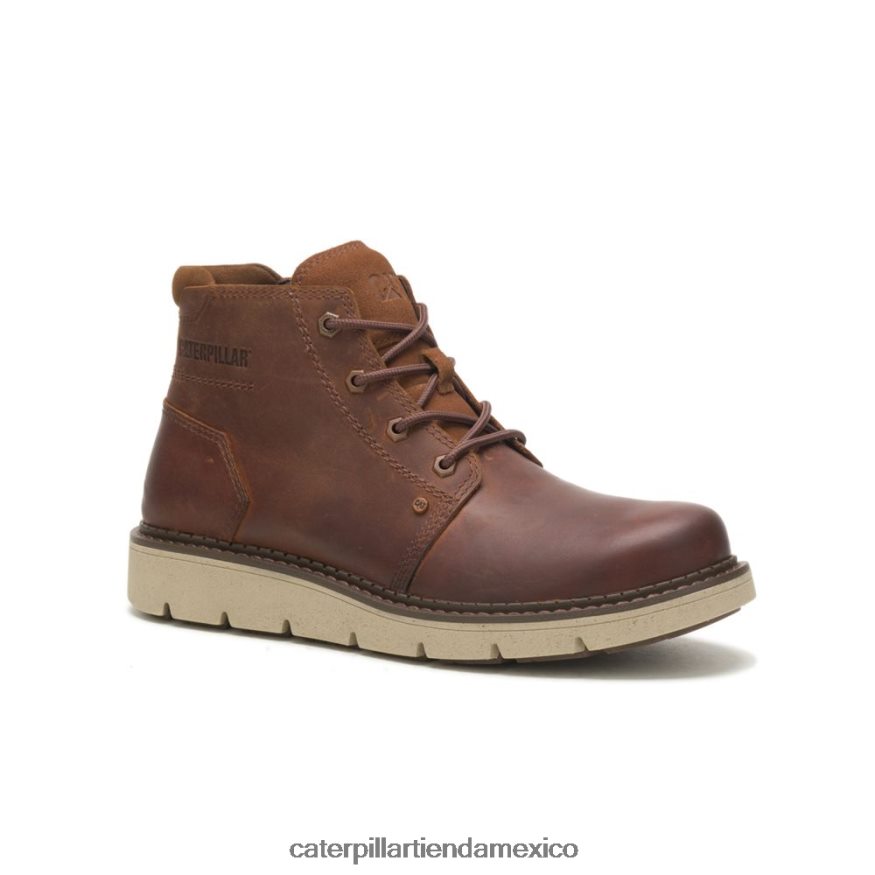 hombres bota impermeable encubierta media Caterpillar cuero marron ZXJB4H193 | impermeable