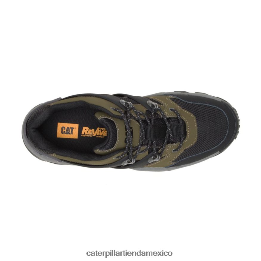 hombres zapatillas reactor Caterpillar oliva oscuro/negro ZXJB4H159 | zapatillas casuales gruesas