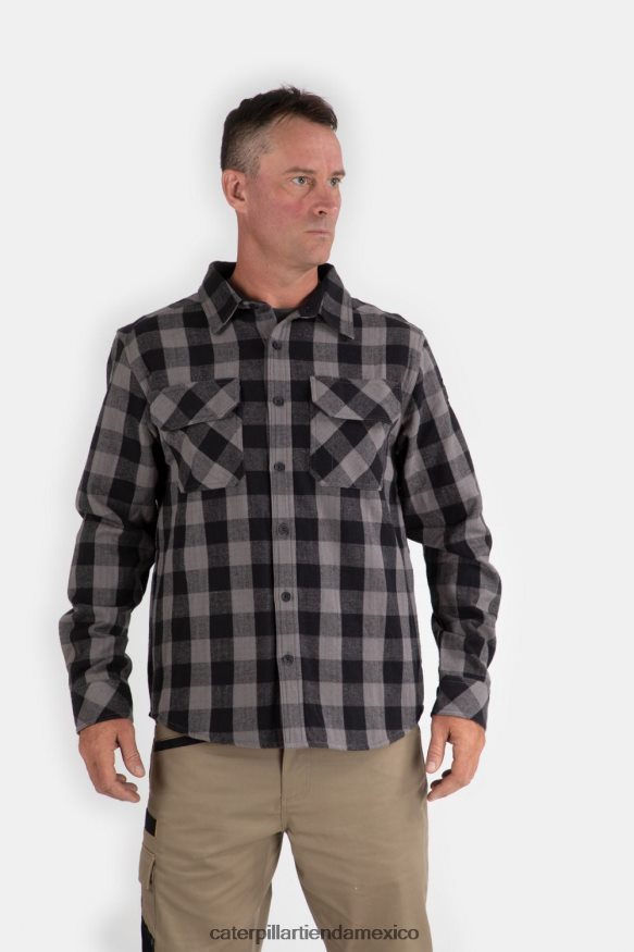 hombres camisa con motivo de cuadros de búfalo Caterpillar negro ZXJB4H227 | tops y ropa de abrigo