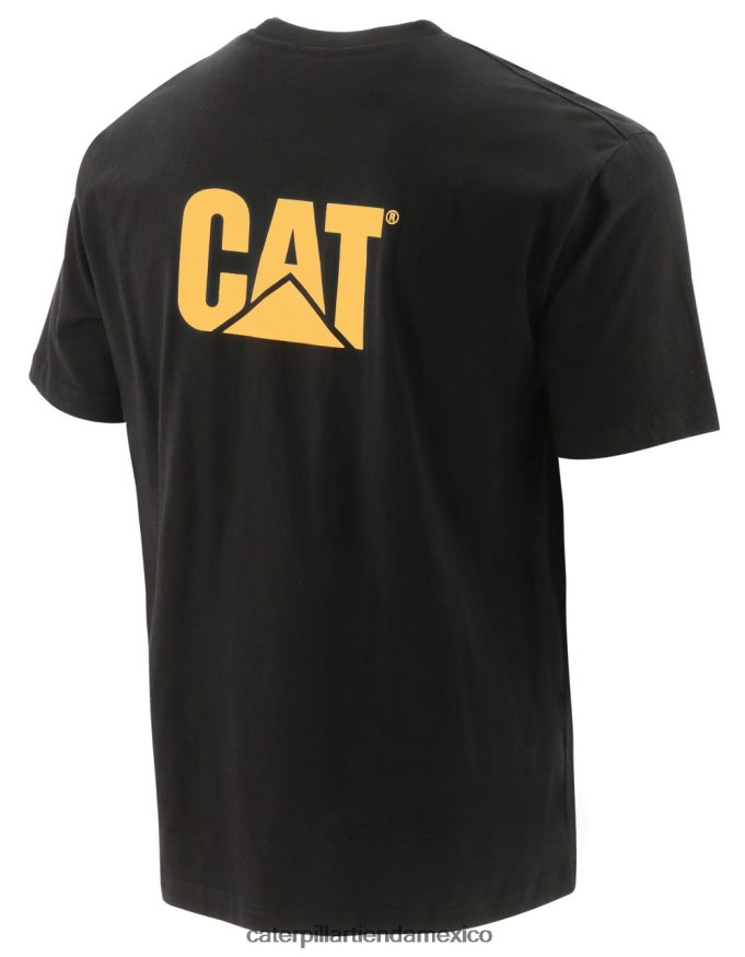 hombres camiseta con bolsillo de la marca registrada Caterpillar negro ZXJB4H234 | tops y ropa de abrigo