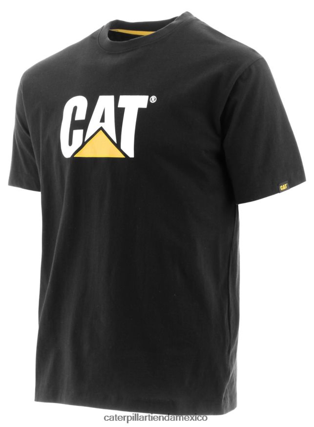 hombres camiseta con logo de marca registrada Caterpillar negro ZXJB4H242 | tops y ropa de abrigo