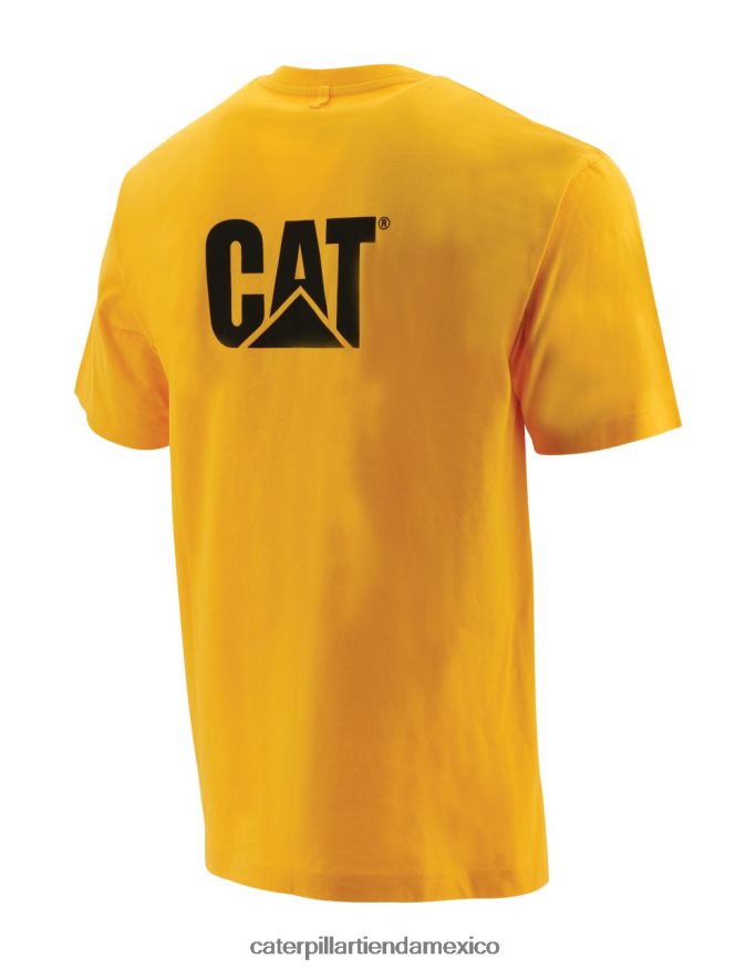 hombres camiseta de marca registrada Caterpillar amarillo ZXJB4H211 | tops y ropa de abrigo