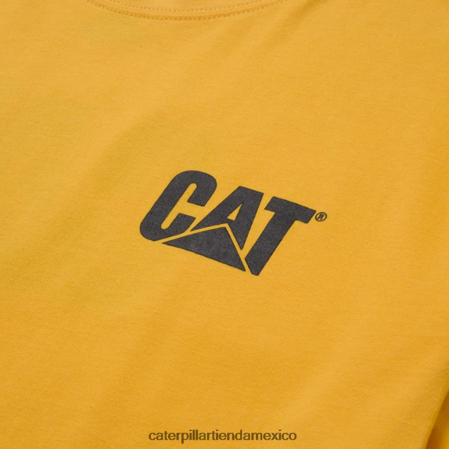 hombres camiseta de marca registrada Caterpillar amarillo ZXJB4H211 | tops y ropa de abrigo