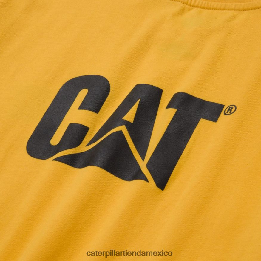hombres camiseta de marca registrada Caterpillar amarillo ZXJB4H211 | tops y ropa de abrigo
