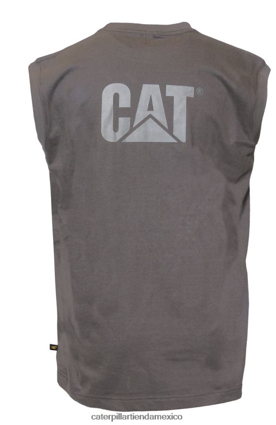 hombres camiseta sin mangas con bolsillo de la marca registrada Caterpillar sombra oscura ZXJB4H230 | tops y ropa de abrigo