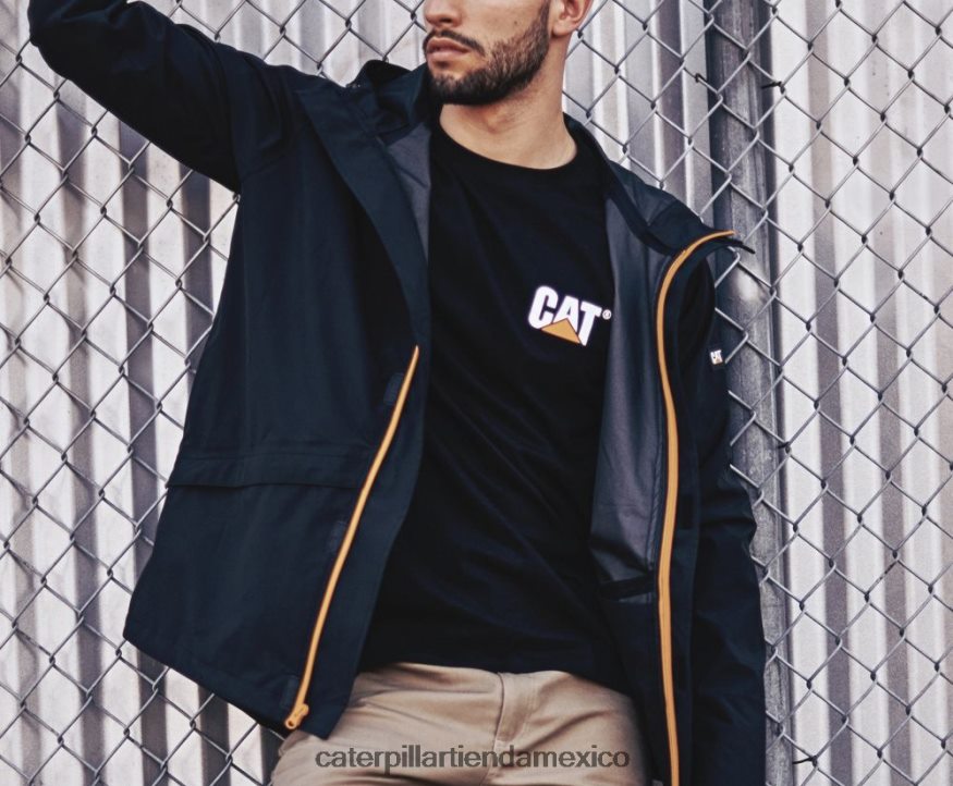 hombres chaqueta de lluvia esencial Caterpillar negro ZXJB4H113 | tops y ropa de abrigo