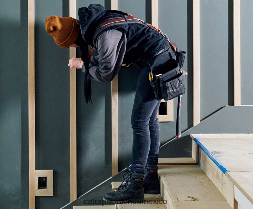 mujer bota de trabajo impermeable con punta de acero echo Caterpillar negro ZXJB4H262 | botas de trabajo