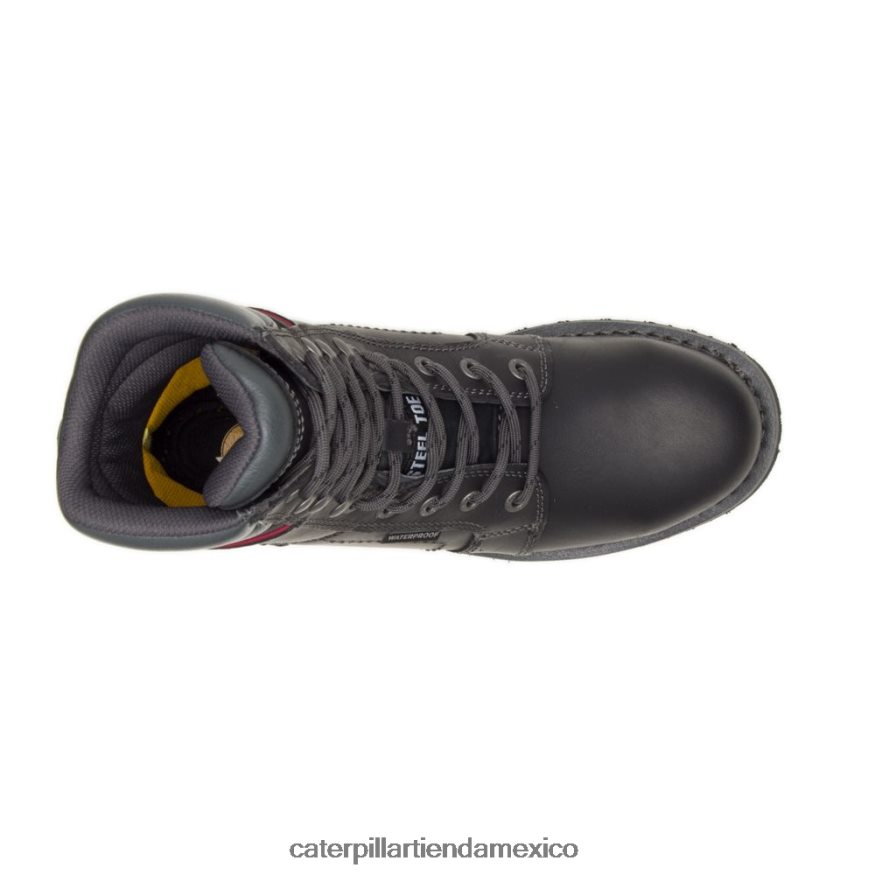 mujer bota de trabajo impermeable con punta de acero echo Caterpillar negro ZXJB4H262 | botas de trabajo