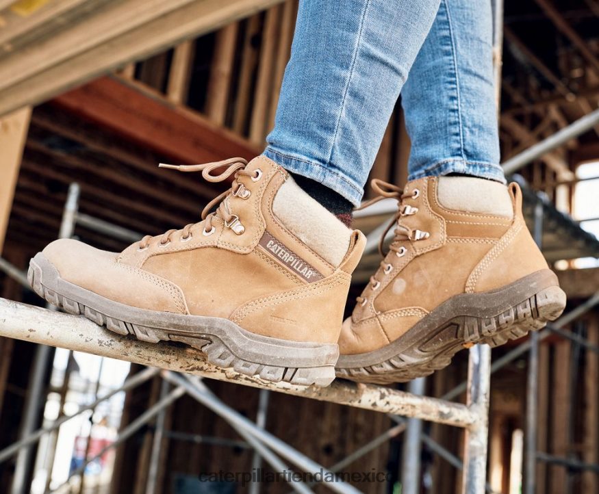 mujer bota de trabajo tess con punta de acero Caterpillar chocolate ZXJB4H271 | botas de trabajo