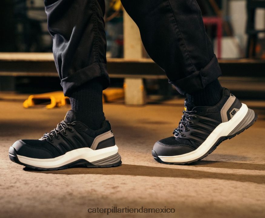 mujer Zapato de trabajo con punta de material compuesto aerodinámico 2.0 Caterpillar negro/verde azulado ZXJB4H299 | zapatos de trabajo