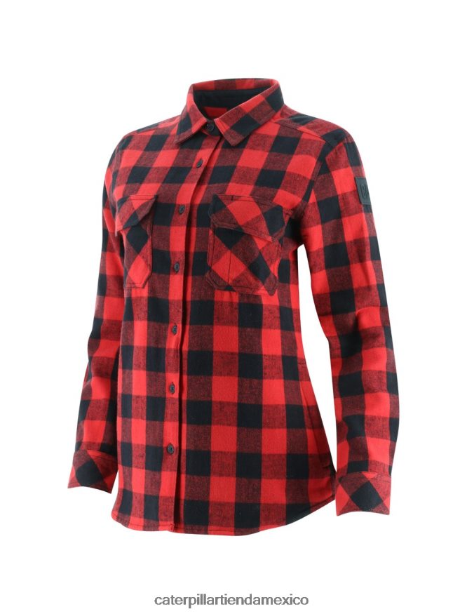 mujer camisa con motivo de cuadros de búfalo Caterpillar rojo ZXJB4H318 | tops y ropa de abrigo mujer camisa con motivo de cuadros de búfalo Caterpillar rojo ZXJB4H318 | tops y ropa de abrigo