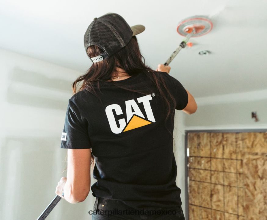 mujer camiseta de marca registrada Caterpillar gris ZXJB4H310 | tops y ropa de abrigo
