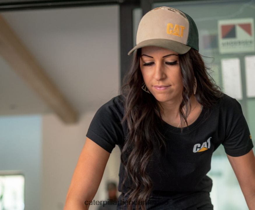 mujer camiseta de marca registrada Caterpillar gris ZXJB4H310 | tops y ropa de abrigo